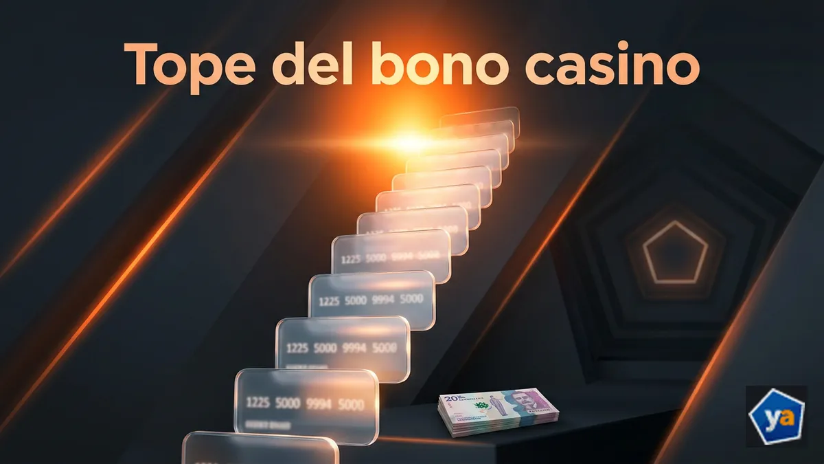 Escalera de tarjetas de bono que ilustra el tope de $50.000 COP del bono casino de Yajuego