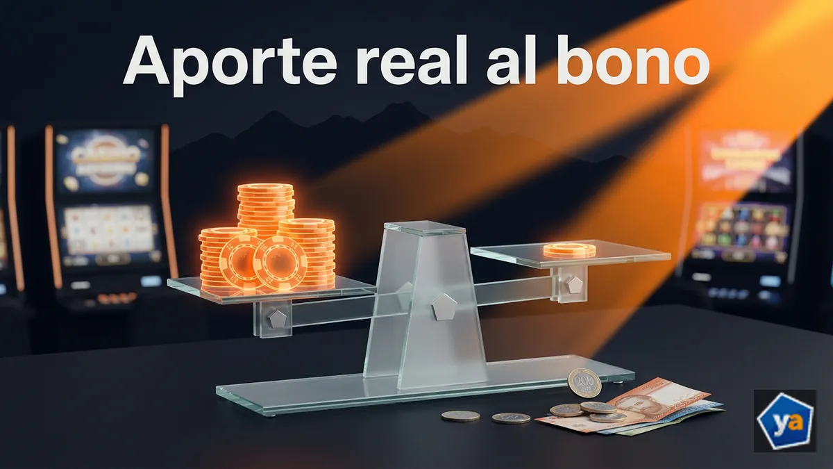 Balanza con fichas que representa el aporte real de cada apuesta al Bono de Bienvenida Casino