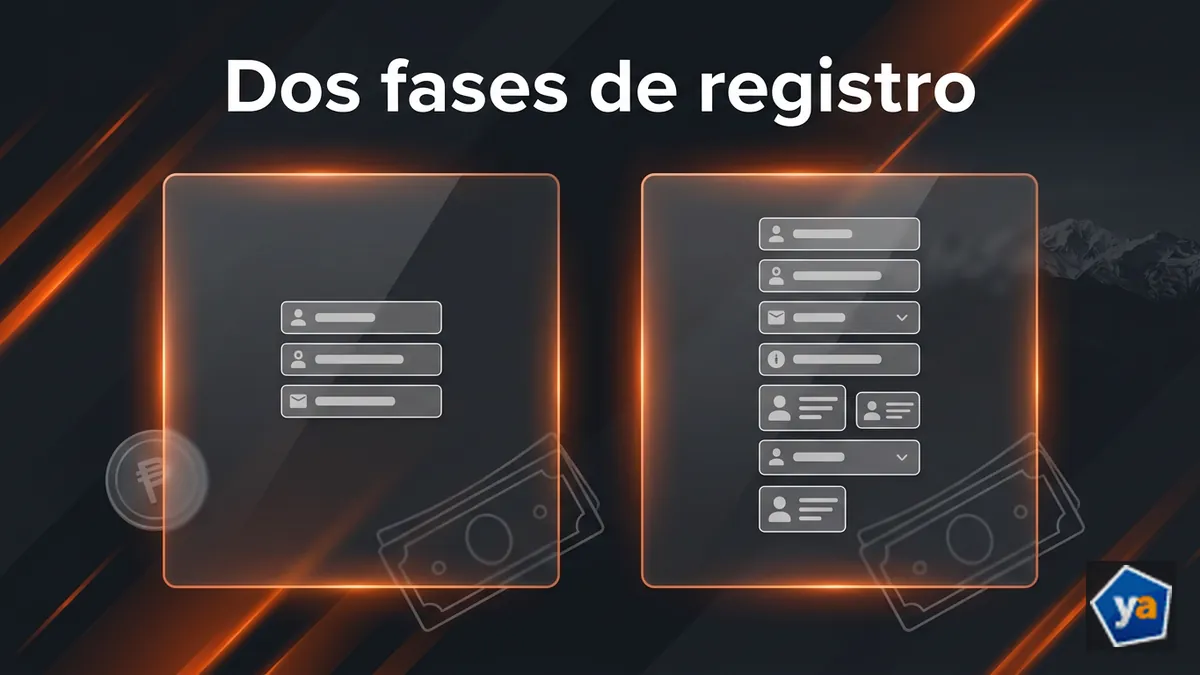 Comparación visual entre la fase 1 y la fase 2 del registro en Yajuego